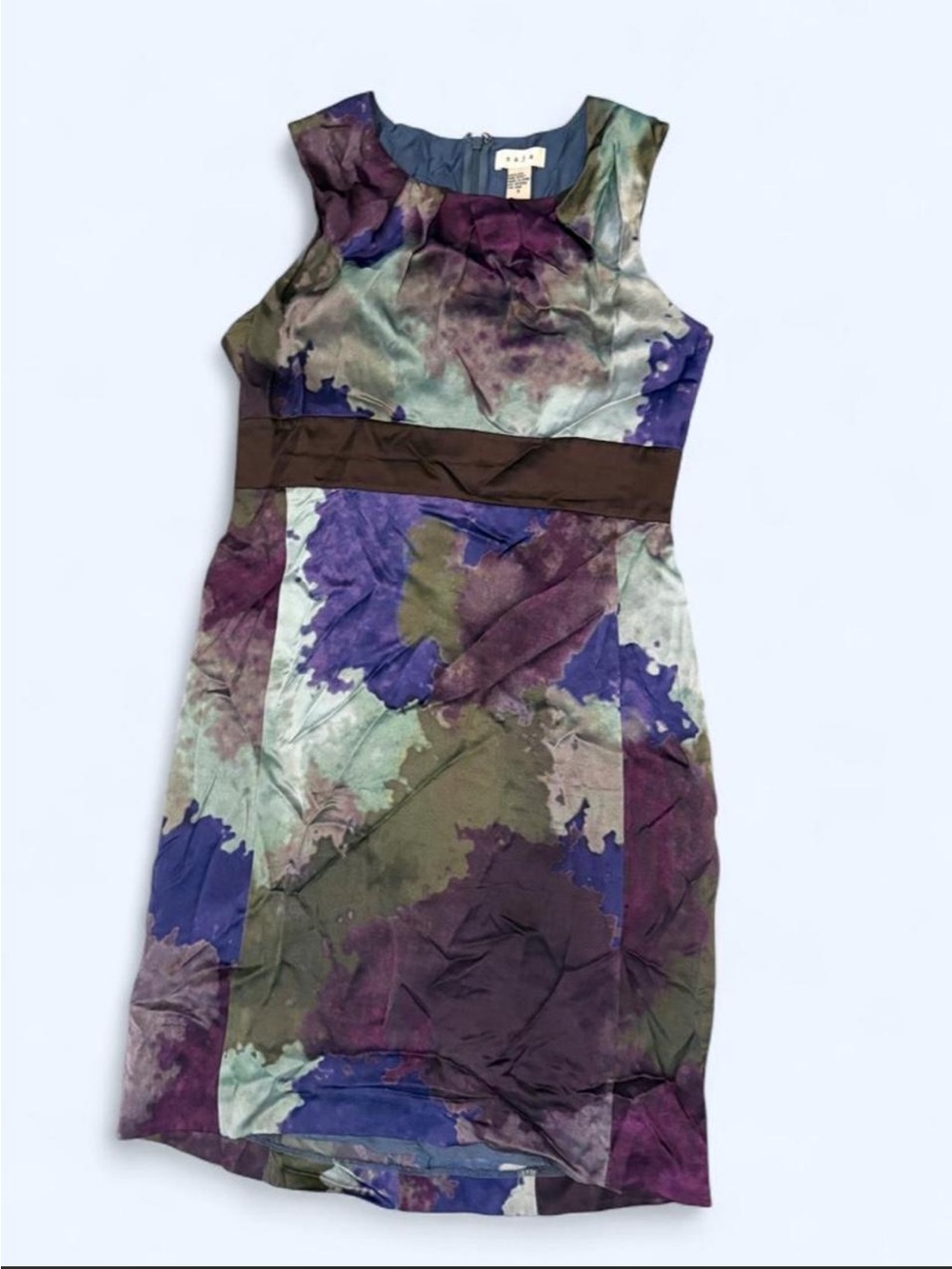 Vintage Saja 100% Silk Purple Whimsygoth Watercolor Dress